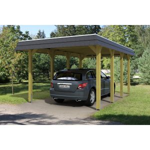 Skan Holz Walmdach-Einzelcarport Spreewald 345 cm x 589 cm Blende in Schwarz kaufen bei OBI