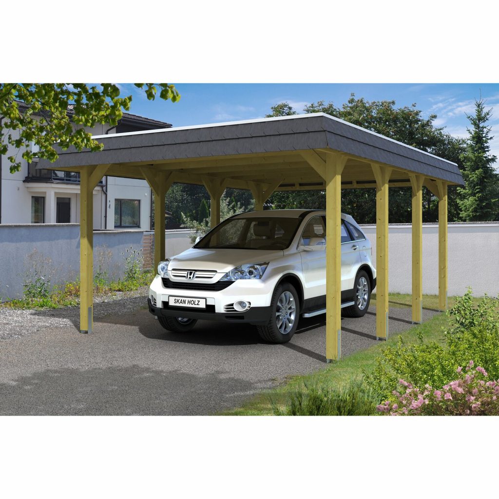 ️Skan Holz WalmdachEinzelcarport Spreewald 396 cm x 589 cm kaufen bei