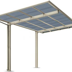 XIMAX Swingline Edelstahl-Look Carport 75 kg/m2, 531 x 275 x 283 cm, Komplettbausatz