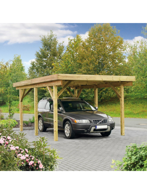Carport »Bremen 2«, Außenmaß BxT: 340 x 760 cm, braun