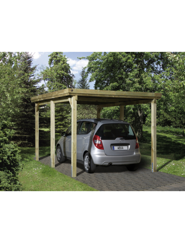 Carport, holzfarben