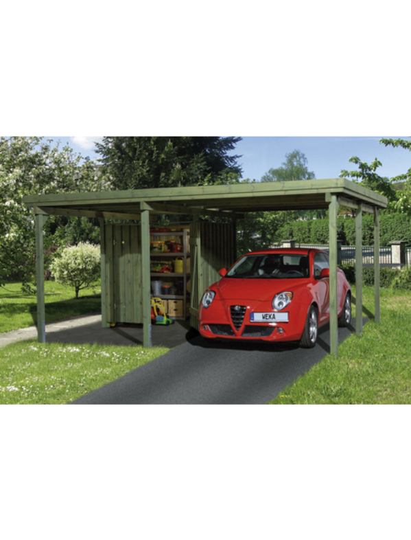 Carport, holzfarben
