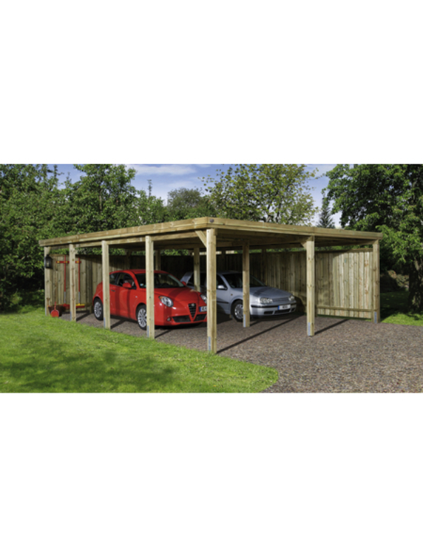 Carport, holzfarben