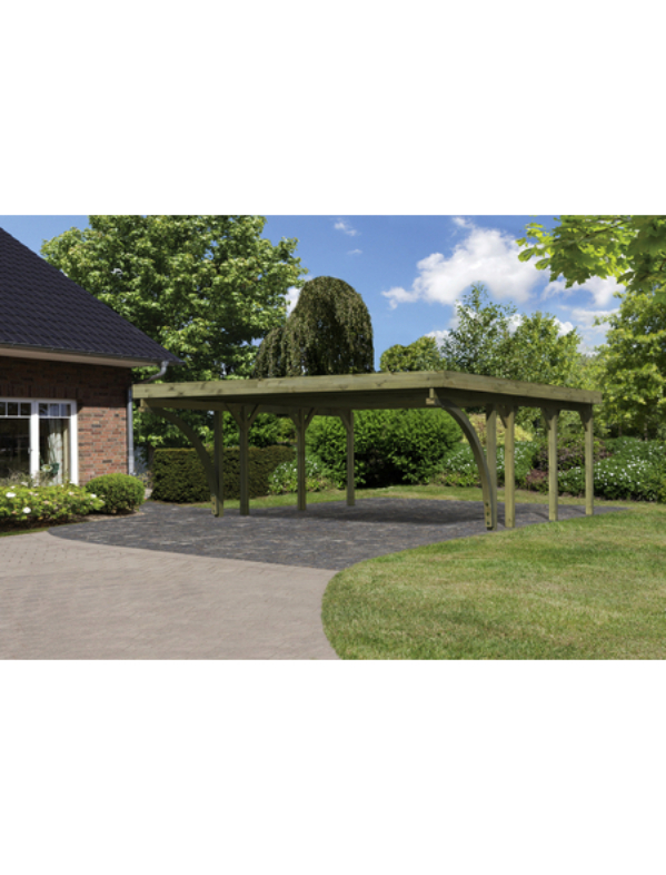 Doppelcarport »Classic 2 Variante C inkl. zwei Einfahrtsbögen«, Außenmaß BxT: 563 x 476 cm