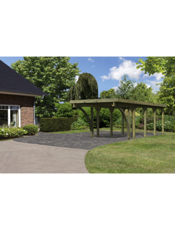 Einzelcarport »Classic 3 Variante C inkl. zwei Einfahrtsbögen«, Außenmaß BxT: 273 x 657,5 cm