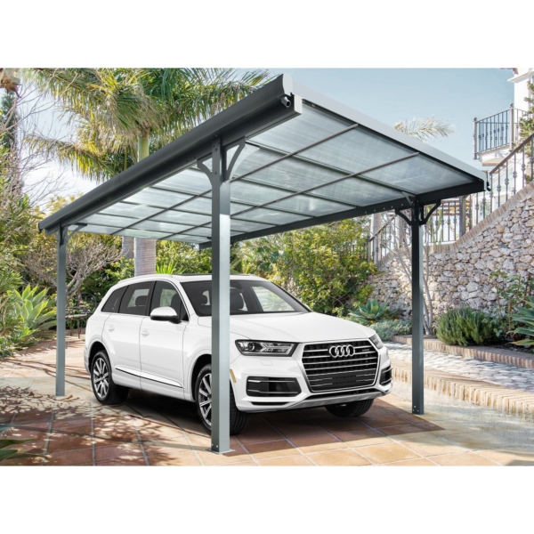 Floraworld Flachdach-Einzelcarport Aluminium Anthrazit 300 cm x 496 cm kaufen bei OBI