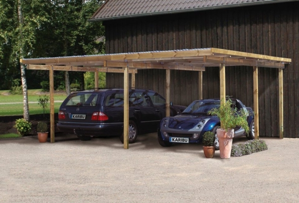 Karibu Doppelcarport »Eco 1«, 206 cm Einfahrtshöhe