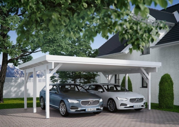 Kiehn-Holz Doppelcarport »KH 310 / KH 311«, 213 cm Einfahrtshöhe, Stahl-Dach, versch. Farben
