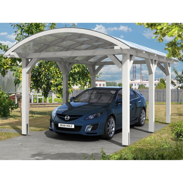 Skan Holz Bogendach-Carport Franken 376 cm x 541 Weiß kaufen bei OBI