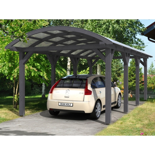 Skan Holz Bogendach-Carport Franken 376 cm x 755 Schiefergrau kaufen bei OBI