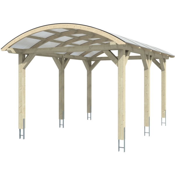 Skan Holz Bogendach-Carport Franken Nussbaum 376 x 541 cm kaufen bei OBI