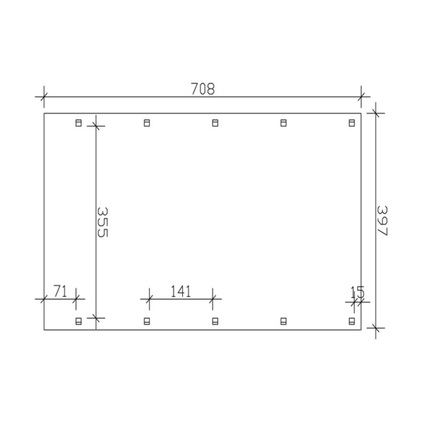 SKAN HOLZ Caravan-Carport ‚Friesland‘ 397 x 708 cm imprägniert