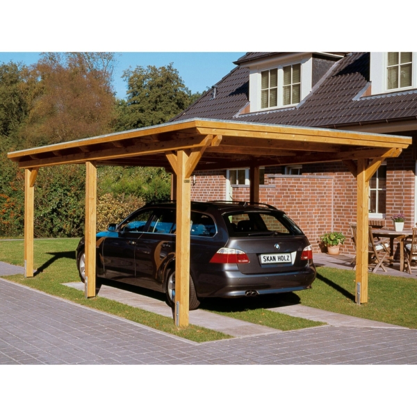 Skan Holz Carport Emsland 354 cm x 604 cm Natur kaufen bei OBI