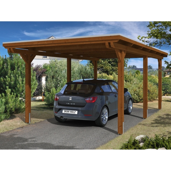 Skan Holz Carport Emsland 354 cm x 604 cm Nussbaum kaufen bei OBI