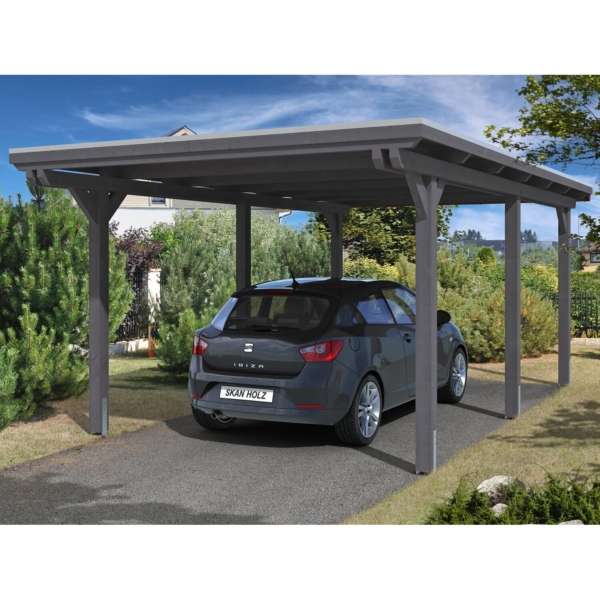 Skan Holz Carport Emsland 354 cm x 604 cm Schiefergrau kaufen bei OBI
