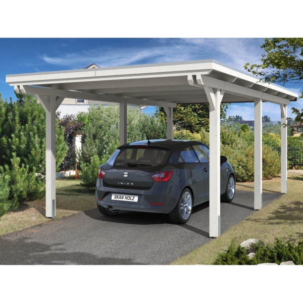 Skan Holz Carport Emsland 354 cm x 604 cm Weiß kaufen bei OBI