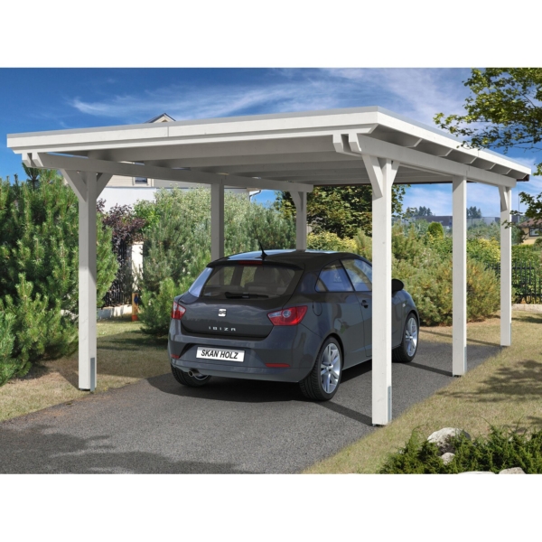 Skan Holz Carport Emsland 354 cm x 604 cm Weiß kaufen bei OBI