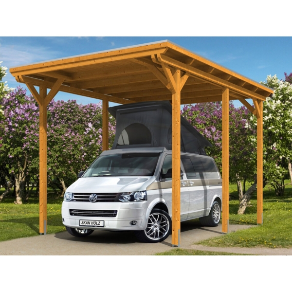 Skan Holz Carport Emsland Caravan 404 cm x 604 cm Eiche hell kaufen bei OBI