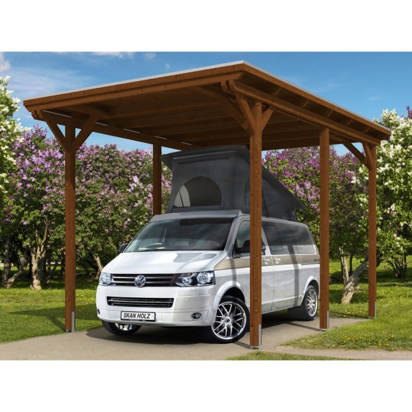 Skan Holz Carport Emsland Caravan 404 cm x 604 cm Nussbaum kaufen bei OBI