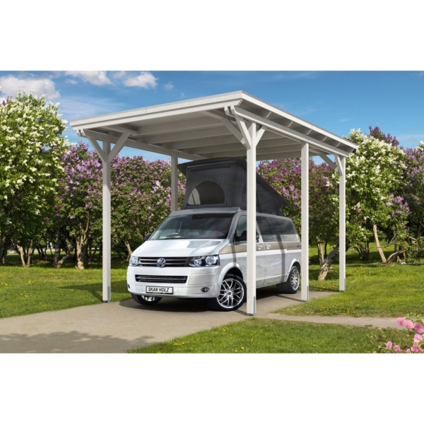 Skan Holz Carport Emsland Caravan 404 cm x 604 cm Weiß kaufen bei OBI