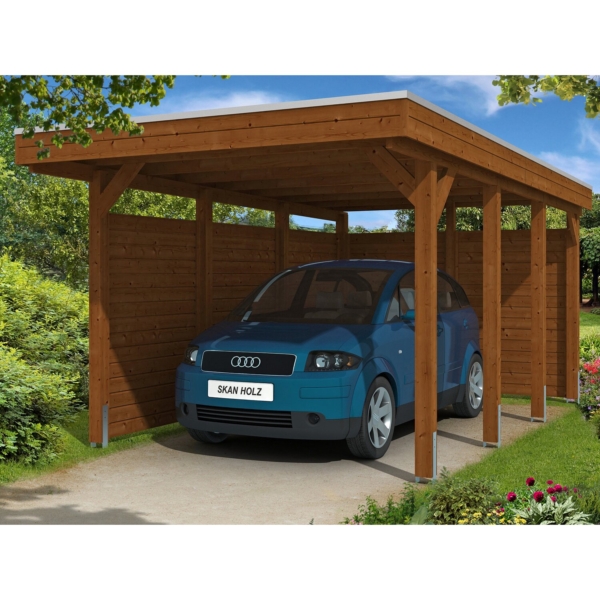 Skan Holz Carport Friesland Set 1 314 cm x 555 cm Nussbaum kaufen bei OBI