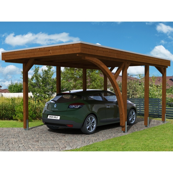 Skan Holz Carport Friesland Set 5 314 cm x 555 cm Nussbaum kaufen bei OBI