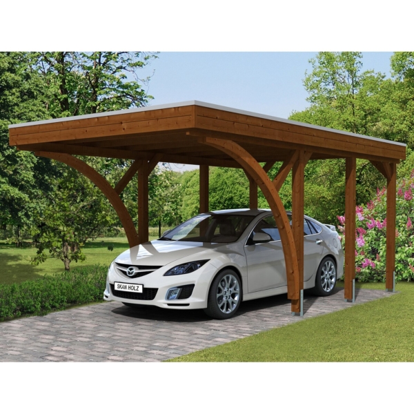 Skan Holz Carport Friesland Set 6 314 cm x 555 cm Nussbaum kaufen bei OBI