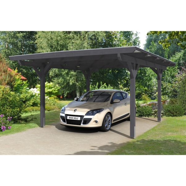 Skan Holz Carport Odenwald 428 cm x 541 cm gerade Kopfbänder Schiefergrau kaufen bei OBI