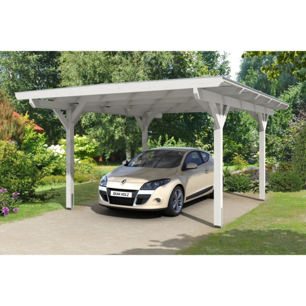 Skan Holz Carport Odenwald 428 cm x 541 cm gerade Kopfbänder Weiß kaufen bei OBI