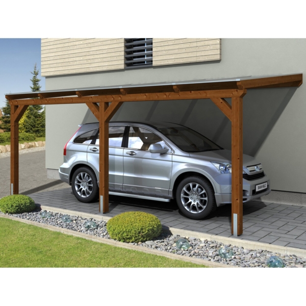 Skan Holz Carport Vogtland 300 cm x 541 cm Nussbaum kaufen bei OBI