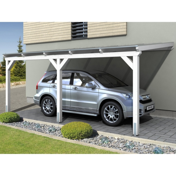 Skan Holz Carport Vogtland 300 cm x 541 cm Weiß kaufen bei OBI