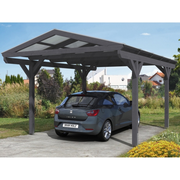 Skan Holz Carport Westerwald 362 cm x 541 cm gerade Kopfbänder Schiefergrau kaufen bei OBI