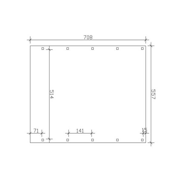 SKAN HOLZ Doppelcarport ‚Friesland‘ mit EPDM-Dachfolie 557 x 708 cm schiefergrau