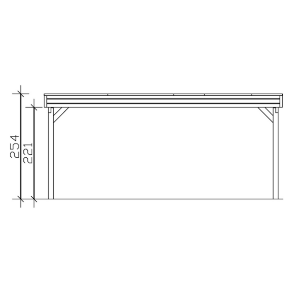 SKAN HOLZ Doppelcarport ‚Friesland‘ mit EPDM-Dachfolie 557 x 860 cm schiefergrau