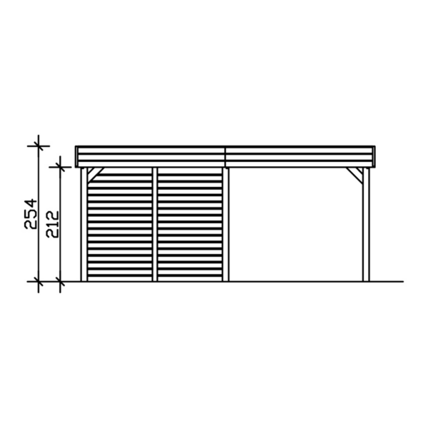 SKAN HOLZ Doppelcarport ‚Friesland Set 4‘ mit Aluminiumdach und Geräteraum 557 x 708 cm schiefergrau