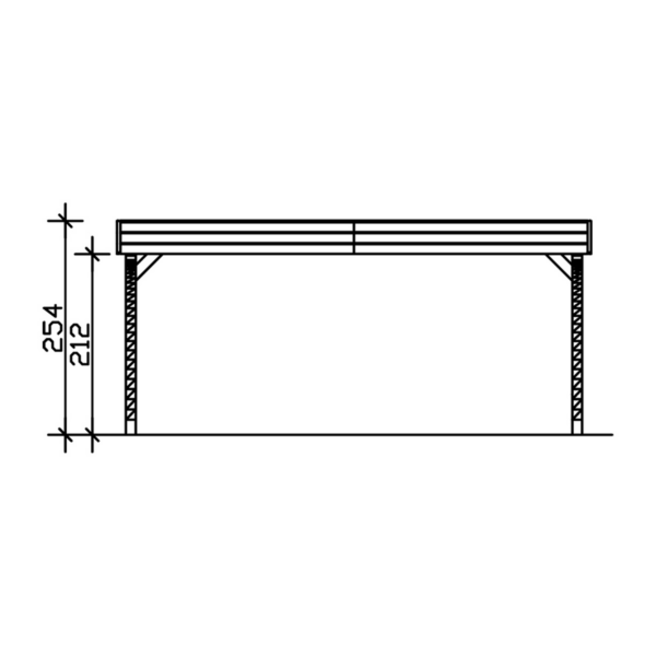 SKAN HOLZ Doppelcarport ‚Friesland Set 8‘ mit Aluminiumdach und 2 Einfahrtsbögen 557 x 555 cm schiefergrau