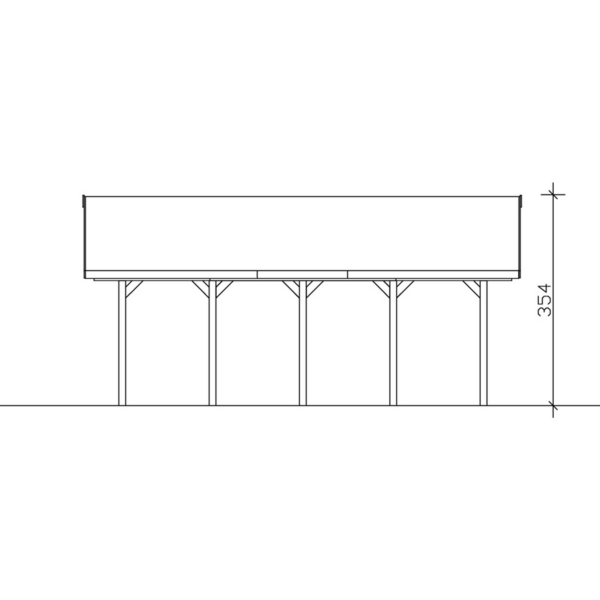 SKAN HOLZ Doppelcarport ‚Wallgau‘ mit Dachlattung 620 x 750 cm natur