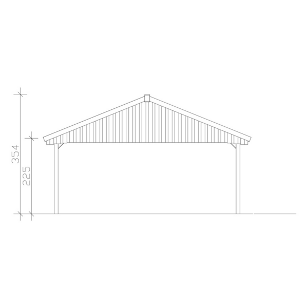 SKAN HOLZ Doppelcarport ‚Wallgau‘ mit roten Schindeln 620 x 600 cm natur