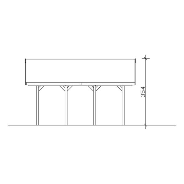 SKAN HOLZ Doppelcarport ‚Wallgau‘ mit roten Schindeln 620 x 600 cm schiefergrau