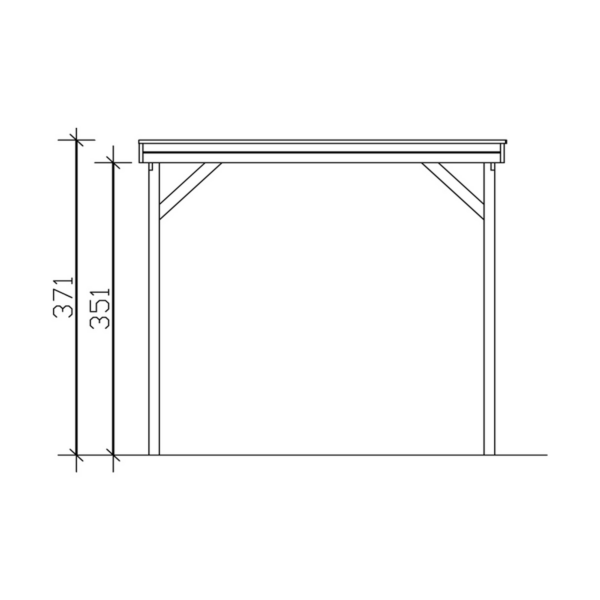 SKAN HOLZ Einzelcarport ‚Friesland Caravan‘ mit Aluminiumdach 397 x 555 cm schiefergrau