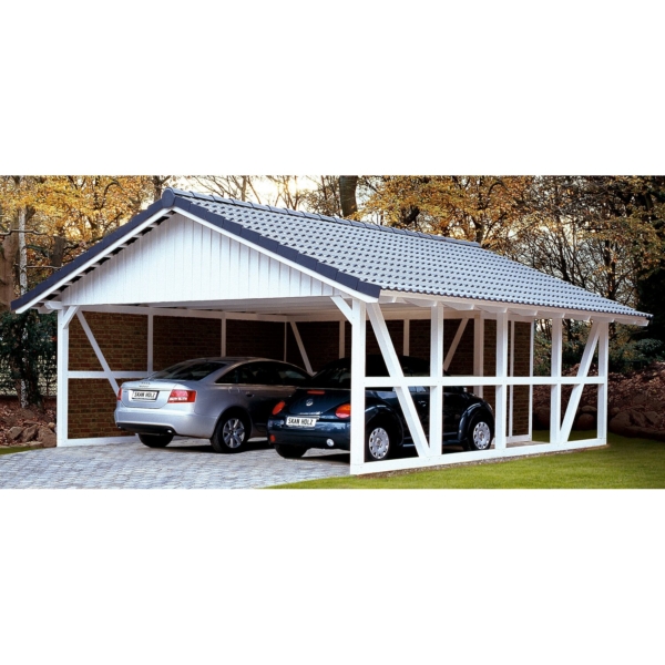 Skan Holz Fachwerk-Doppelcarport Schwarzwald 684 cm x 600 cm kaufen bei OBI