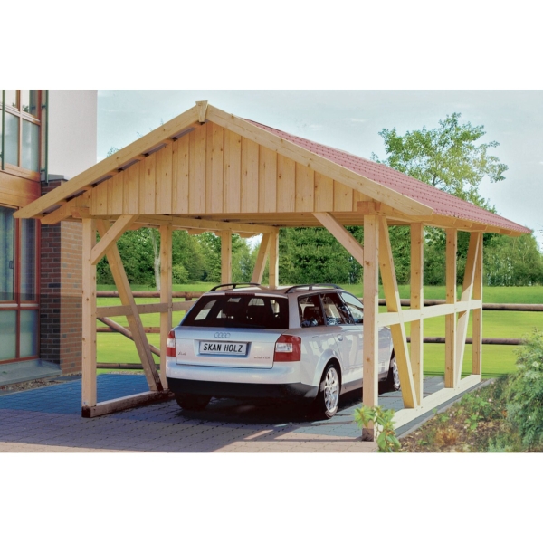 Skan Holz Fachwerk Einzelcarport Schwarzwald 424 cm x 600 cm kaufen bei OBI