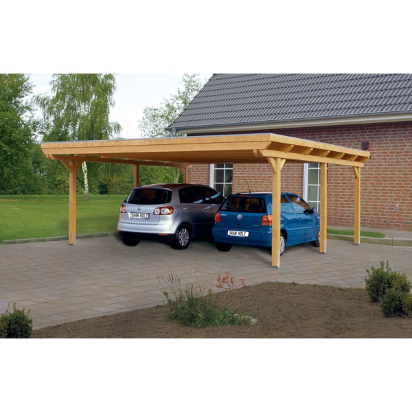 Skan Holz Flachdach-Doppelcarport Emsland 613 cm x 604 cm kaufen bei OBI