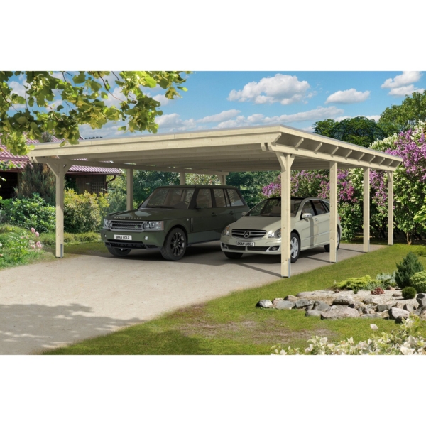 Skan Holz Flachdach-Doppelcarport Emsland 613 cm x 846 cm kaufen bei OBI