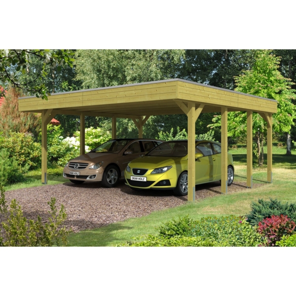 Skan Holz Flachdach-Doppelcarport Friesland 557 cm x 555 cm kaufen bei OBI