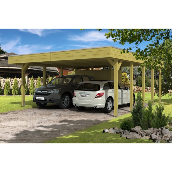 Skan Holz Flachdach-Doppelcarport Friesland B x T 557 cm x 708 cm Set 4 kaufen bei OBI