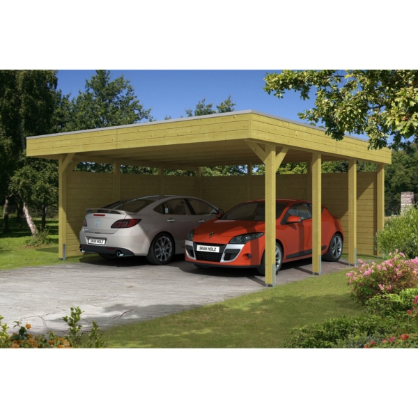 Skan Holz Flachdach-Doppelcarport Friesland Set 3 mit 557 cm x 555 cm kaufen bei OBI