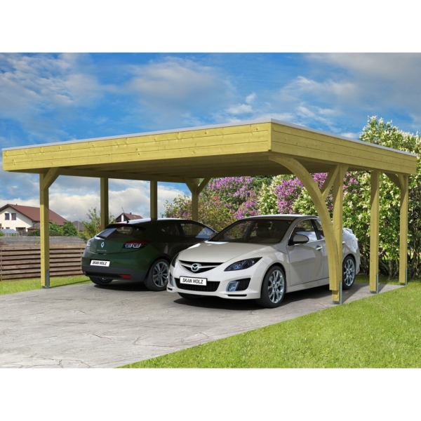 Skan Holz Flachdach-Doppelcarport Friesland Set 7 mit 557 cm x 555 cm kaufen bei OBI