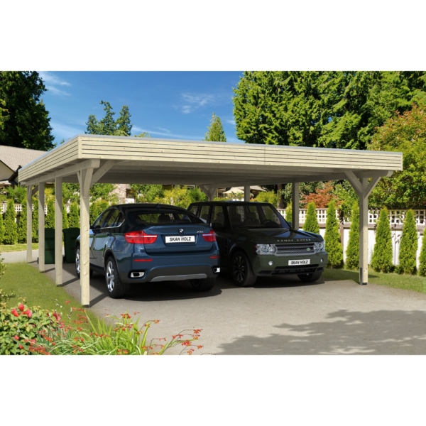 Skan Holz Flachdach-Doppelcarport Spessart 611 cm x 846 cm kaufen bei OBI