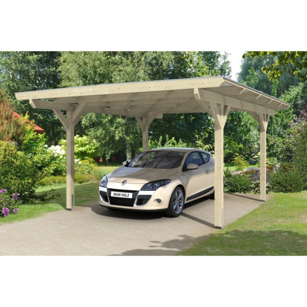 Skan Holz Flachdach-Einzelcarport Odenwald 428 cm x 541 cm gerade Kopfbänder kaufen bei OBI